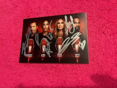 Photo Cartonnee Autograph Dedicace the voice pagny fabian amel bent tayc