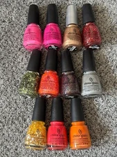 NEW 11-Piece *CHINA GLAZE* Glitter Shimmer Marilyn & More NAIL POLISH LOT