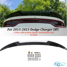 For 2015-23 Dodge Charger SRT Rear Spoiler Trunk Wing Glossy Black w/RivNut Tool