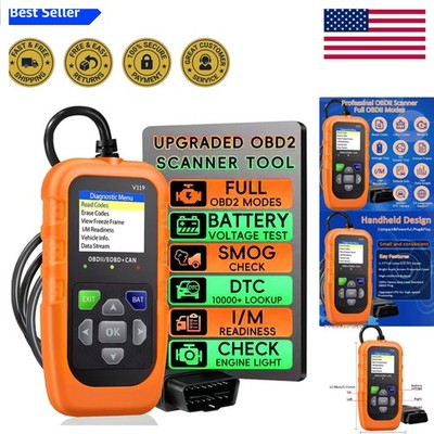 V119 Check Engine Diagnostic Tool & Voltage Tester for EOBD Vehicles Since 1996
