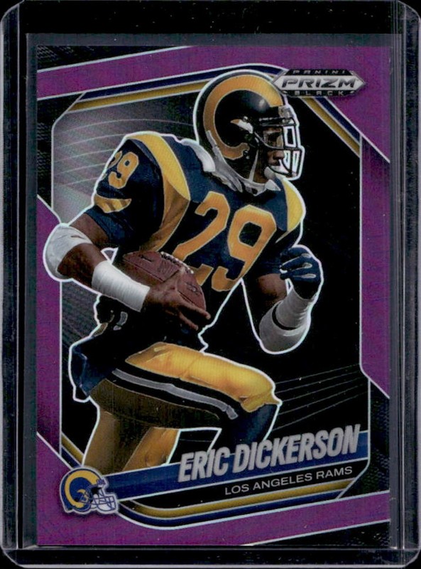 2025 Panini Prizm Black Eric Dickerson Purple #/99 Rams