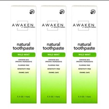 Awaken by Quality Choice Natural Toothpaste Fluoride Free Mint 5.5 OZ 3 Pack 1.34 per gallon