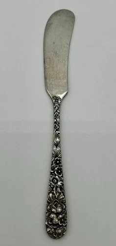 Vintage Stieff Rose Sterling Silver Butter Spreader Knife