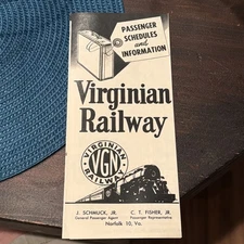 Vintage VIRGINIAN RY 7/25/1955 Passenger Schedules And Information Timetable