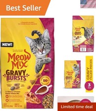 Gravy Bursts Dry Cat Food, 3 LB Chicken Flavor for Adult Cats