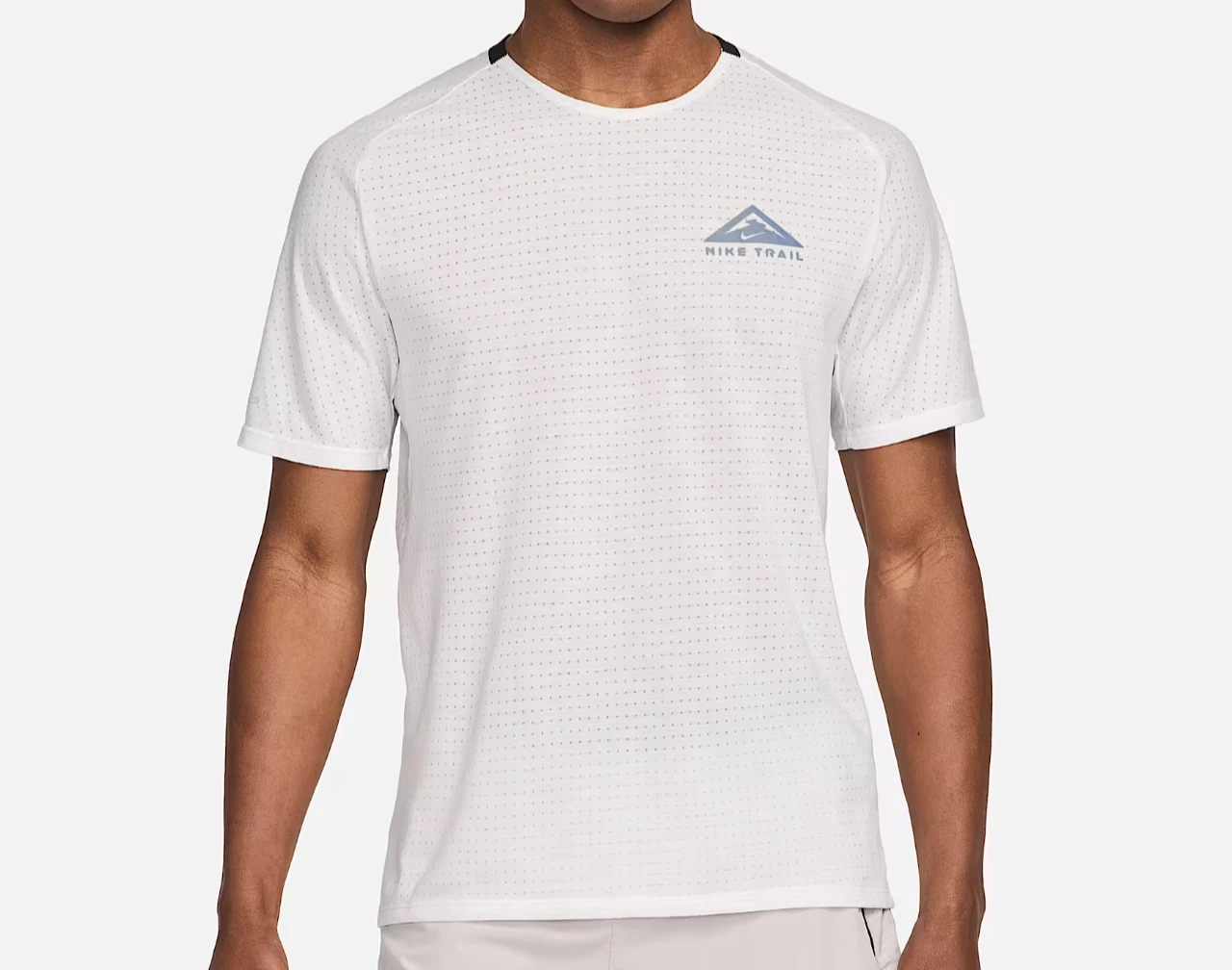 Nike Men's Trail Solar Chase Dri-FIT Short Sleeve Top - M - DV9305 121 - White