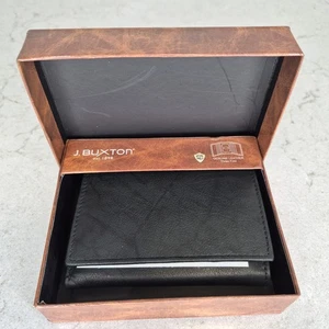 J. Buxton Porte-monnaie en cuir trois pli noir