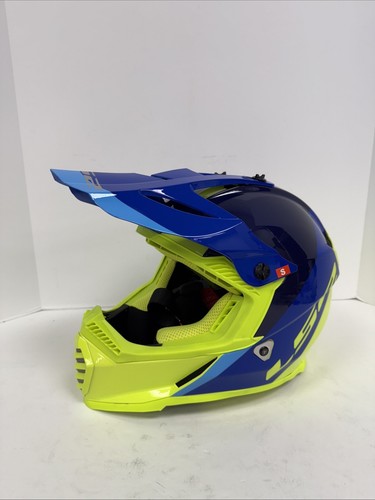LS2 Youth Gate Launch Helmet Blue/Yellow YOUTH Small - Picture 2 of 9
