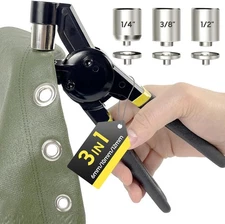 Grommet Tool Kit 1/2 1/4 3/8 Multi-Size Hole Punch, 600 Pcs Heavy Duty Grommets 