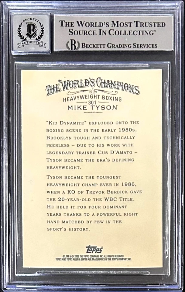 Mike Tyson Signed 2006 Topps Allen & Ginter Card #301 Beckett 15989138 Auto 10 - Image 2 of 2