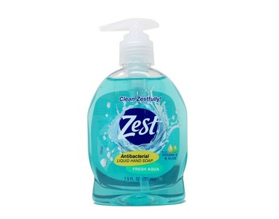 Zest Antabacterial Liquid Hand Soap Plus Vitamin E & Aloe Fresh Aqua 7.5 Fl Oz