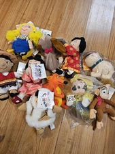 Lot of 10 Disney Bean Bag Plush Small World Mickey Mouse Fox Dog
