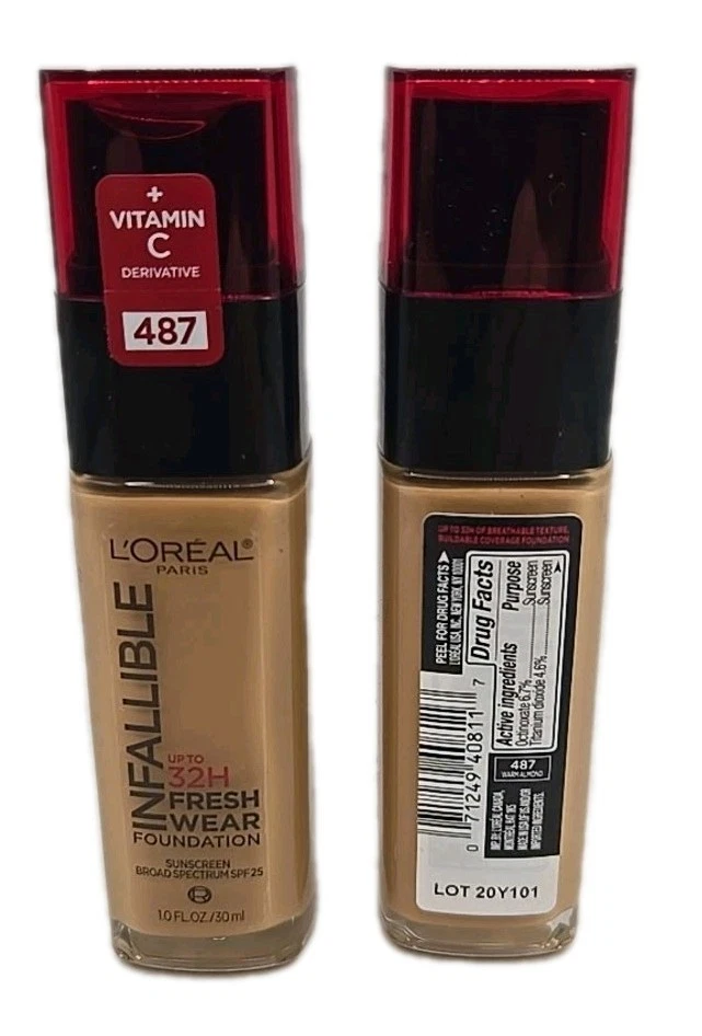 Lot of 2 Loreal Infallible Fresh Wear Foundation Sunscreen Broad Spectrum SPF25 - Image 2 of 2