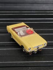 AURORA TJET SLOT CAR FORD MUSTANG YELLOW CONVERTIBLE THUNDERJET BROWN INT. T-JET