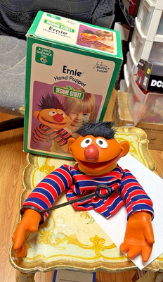 OLD ERNIE CLOTH RUBBER HAND PUPPET SESAME STREET JIM HENDERSON