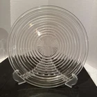 Anchor Hocking Park Avenue 13” Depression Glass Cake Plate Manhattan 1930s 2”rim