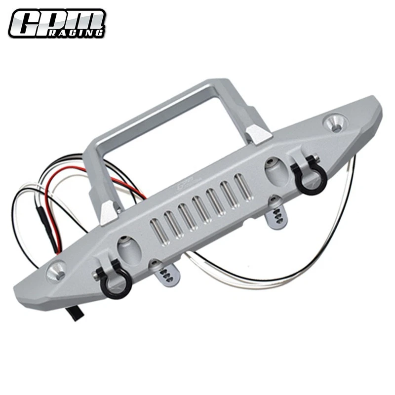 Parachoques delantero de aluminio GPM con anillos en D para AXIAL 1/6 SCX6 Jeep Trial Honcho Foto 3 de 4