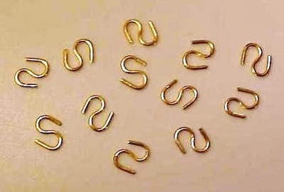 Tiny S-HOOKS for 1:32 Stablemate & 1:24 Little Bit Scale Model Horse Tack - GOLD