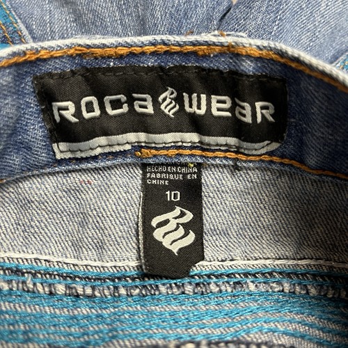 VTG Rockawear Shorts Youth 10 Boys Medium Blue Denim Jorts Baggy Skater Y2K - Picture 15 of 24
