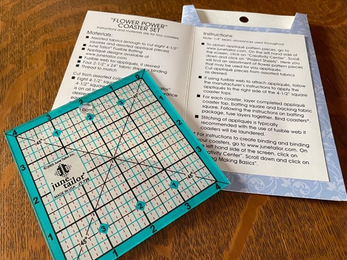 Quilting tools-Omnigrid 360 cutting mat,acrylic rulers,coaster patterns - Picture 9 of 12