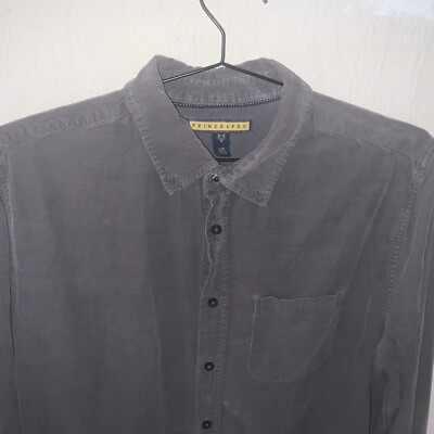 トップス 60's Prince  Corduroy Lace Up Shirt Vintage Prince And Fox Gray Corduroy Button Up Shirt Men's