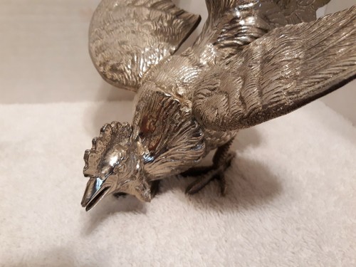 Spelter Pair of Art Rooster Sculptures - Picture 2 of 7