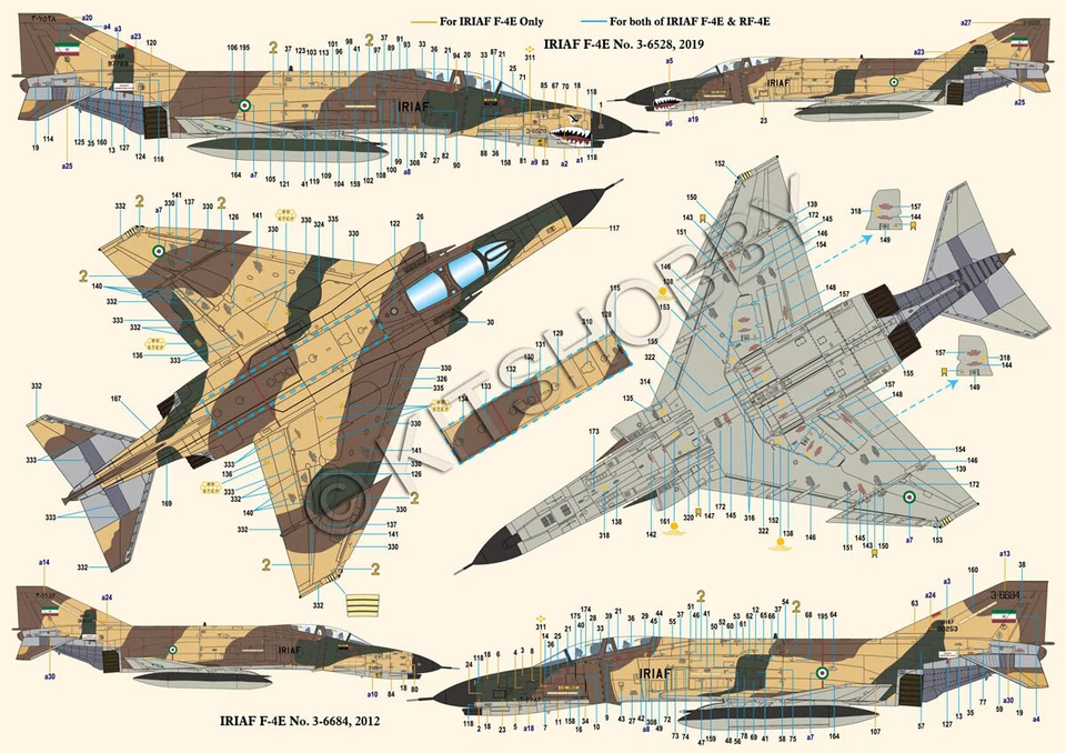 DXM decal 1/48 HAF & IRIAF F-4E / RF-4E Phantom Collection 2 - Image 3 of 4