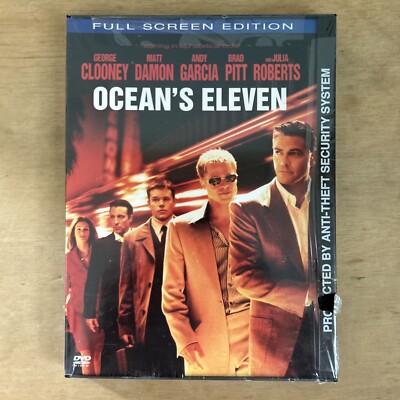 Ocean's Eleven DVD Full Screen  Brad Pitt snap back case 2002 BRAND NEW SEALED 