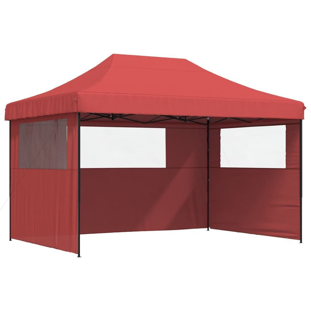 AX Gazebo Tendone Pop Up Finestre 4.1x2.79x3.15m Borgogna Nero Barbecue 4005019