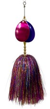 Musky Bucktail Lure 8.5" Double #8 Blades Flash Single Treble (Oil Spill 2.0)