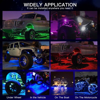 DREAMIZER 10 Pods RGB LED Rock Lights met App/Afstandsbediening & Timing & Muziek Modus Rock Lights Kits, Waterdicht Onderglow Licht Compatibel met