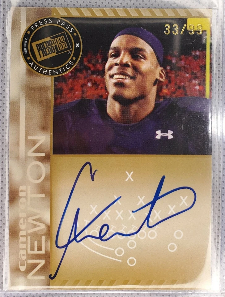 2011 CAM NEWTON PRESS PASS RC AUTO ROOKIE AUTOGRAPH SERIAL NUMBERED 33/99 - Image 4 of 4