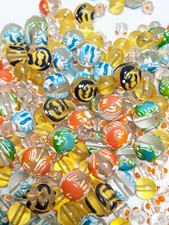 Glass Fish Beads Glass Tropical Fish 10mm Yellow Orange Blue Mix Round 50pcs