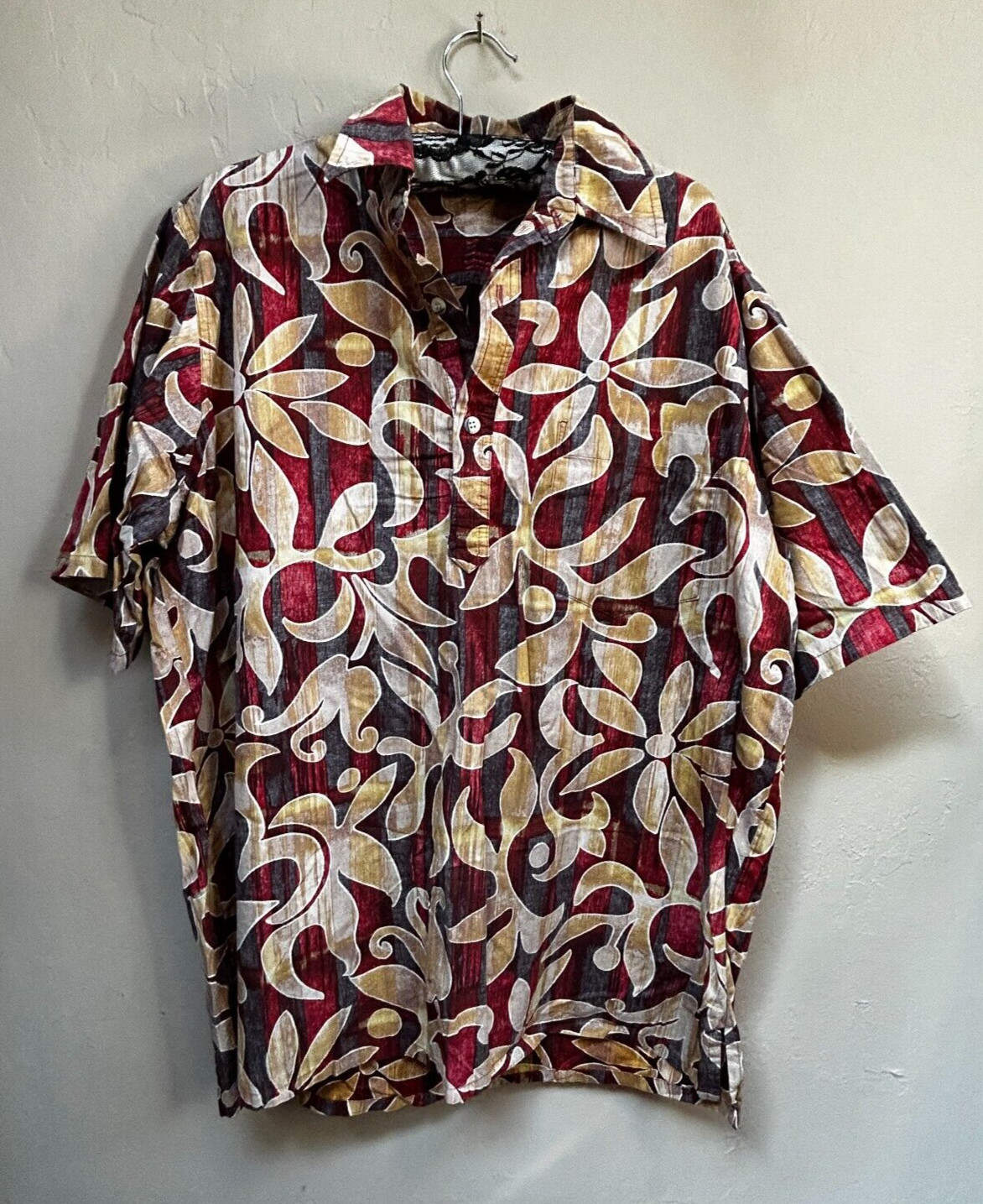 Camisa Go Barefoot Hombre Pareau Tapeta Estampado Inverso Manga Grande Ordenada