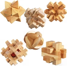 3D Wooden Cube Brain Teaser Puzzle