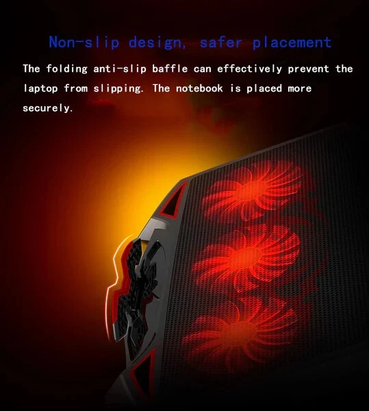 BASE DI RAFFREDDAMENTO PER NOTEBOOK CON 3 VENTOLE SILENZIOSE SUPPORTO PC 2 USB - Immagine 4 di 4