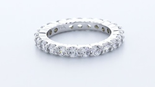 3ct H SI1 Round Earth Mined Certified Diamonds 14k Gold Classic Eternity Band - Video 1 of 1