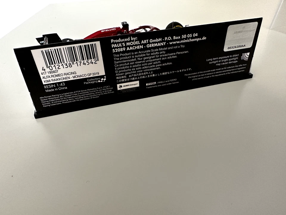 Minichamps Alfa Romeo Racing Kimi Raikkonen 300th GP Start - Monaco GP - 2019 - Image 4 of 4