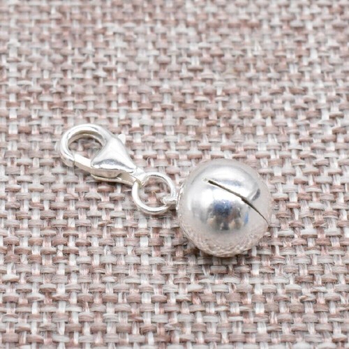 925 Sterling Silver Jingle Bell Clip On Charm Lobster Clasp for Bracelet 6mm 8mm - Picture 4 of 6