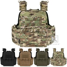 KRYDEX Gilet Tattico Resistente Portatarga Assalto Sgancio Rapido MOLLE