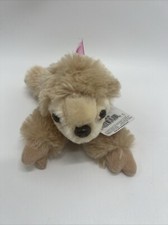 Aurora Sloth Plush 8" Soft Tan Brown Flopsie Beanbag Small Stuffed Animal