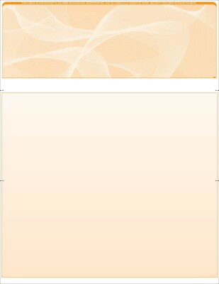 #ad Blank Check Paper Stock Check On Top Versa Check Orange Fractal Count 500 $33.59