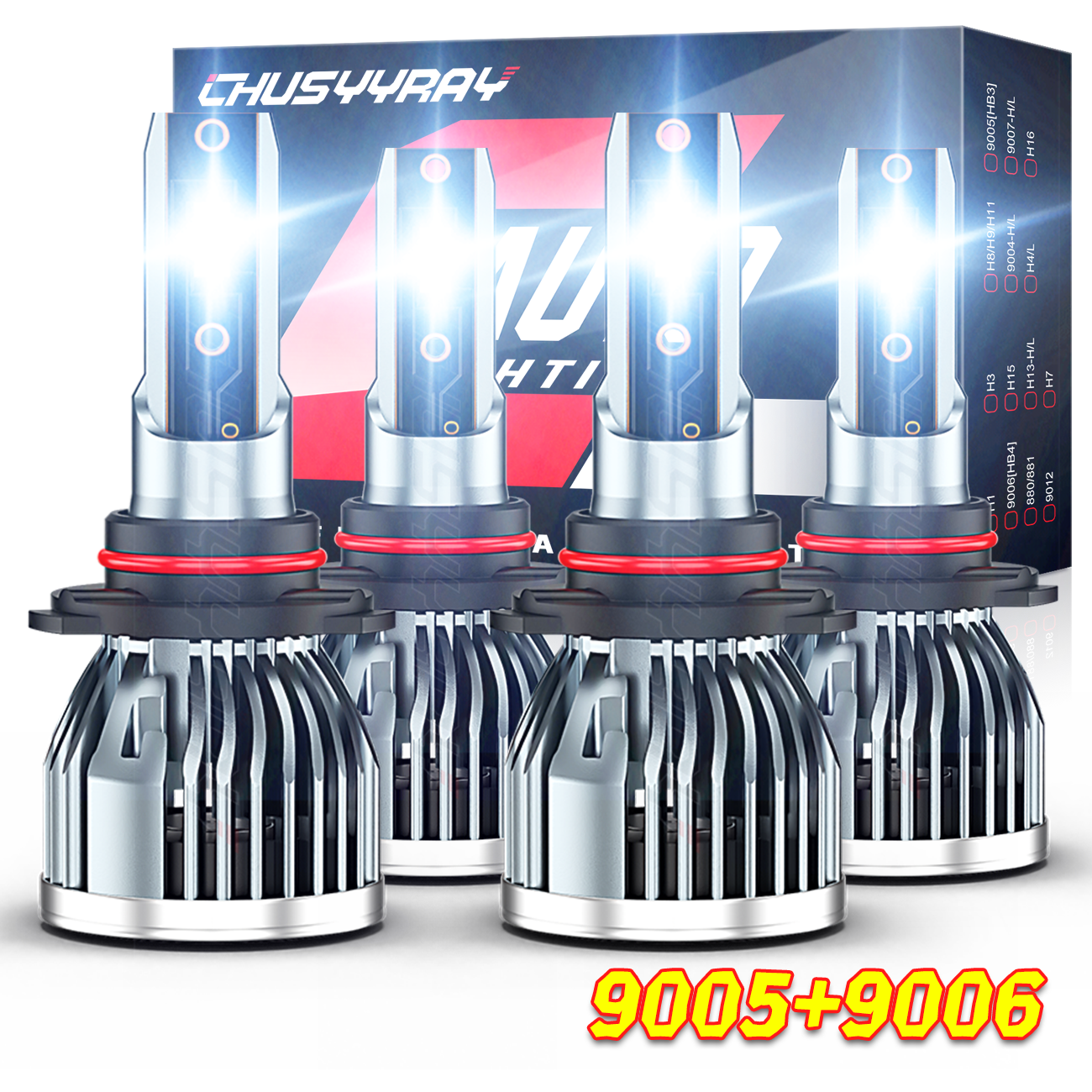 1990-2012 Honda Accord Sedan LED Headlights High Low Bulbs 9006 9005