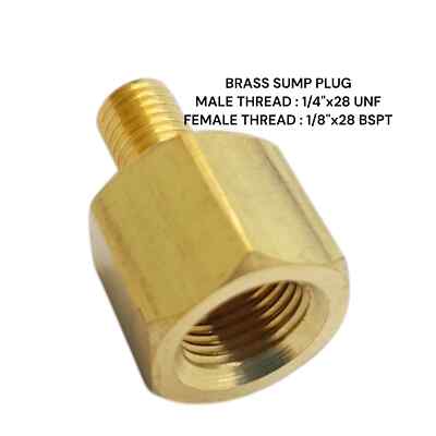 1/4 Zoll UNF Stecker auf 1/8 Zoll BSPT Buchse Messing Sumpf Adapter Öltemperaturanzeige Sensor