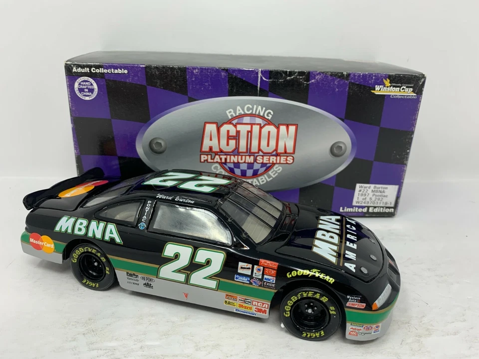 Acción Nascar Ward Burton #22 MBNA 1997 Pontiac Grand Prix 1:24 Diecast Foto 2 de 4