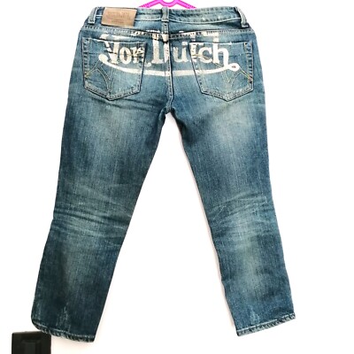 00s Y2K Von Dutch MOTORS ヘビーオンス デニムツナギ Von Dutch Vintage Y2k Iconic LOGO Low Rise blue jeans capri | eBay