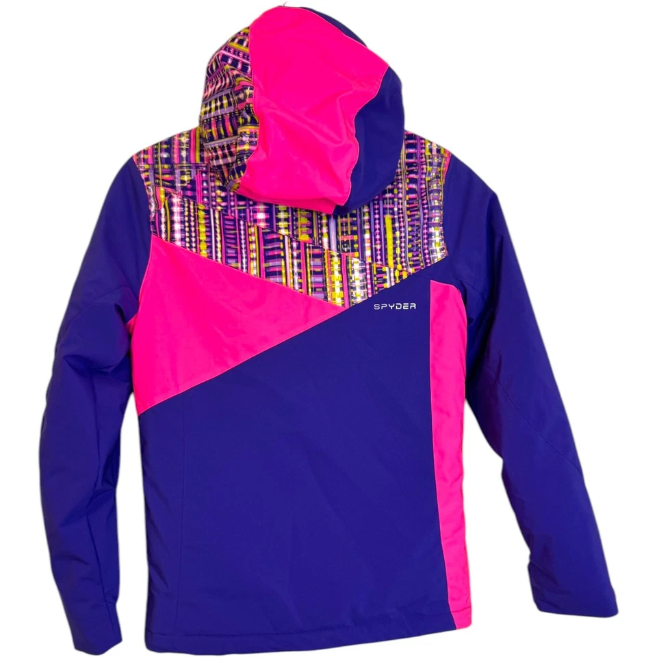 Spyder Project Kids Hooded Insulated Jacket Full Zip Colorblock Size 16 - Image 2 of 4