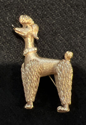 Poodle Carved Cameo Brooch Marcel Boucher 1960's Poodle Pin Brooch