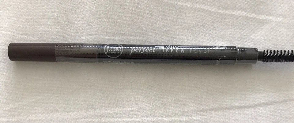 J Cat Beauty Perfect Duo Eyebrow Pencil & Brush Dark Brown Cruelty Free NEW .25g - Image 3 of 4