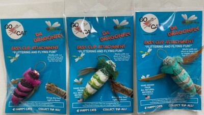GO CAT DA DRAGONFLY TEASER REFILL CAT TOY COUNT OF 3 ASSORTED COLORS